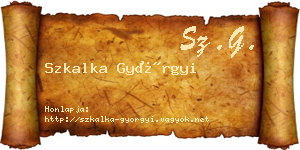 Szkalka Györgyi névjegykártya